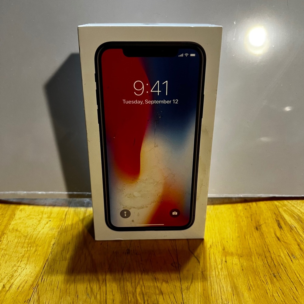 Apple 64GB iPhone X Box ONLY Space Gray Original Package EarPods Stickers A1865